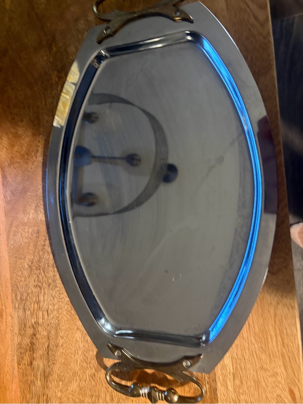 Kromex vintage MCM serving platter with handles. Brass and aluminum blend. 🇺🇸